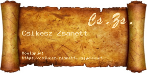 Csikesz Zsanett névjegykártya
